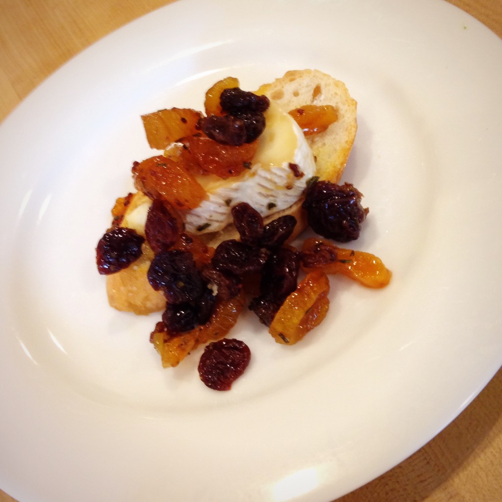 brie with jeweled fruit compote